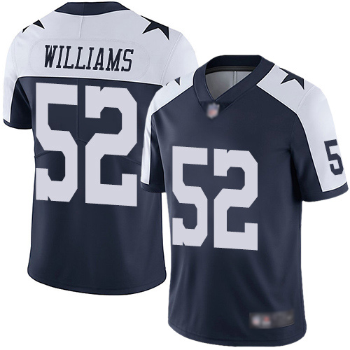 Men Dallas Cowboys Limited Navy Blue Connor Williams Alternate #52 Vapor Untouchable Throwback NFL Jersey